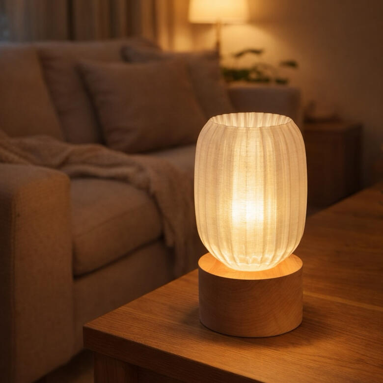 Lampe auf Wohnzimmer-Tisch
